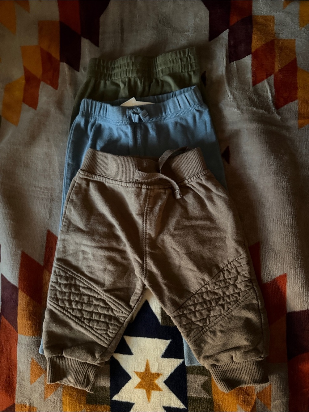 Carter's Three-Pack Kids Jogger Pants - Taupe, Light Blue, Olive
